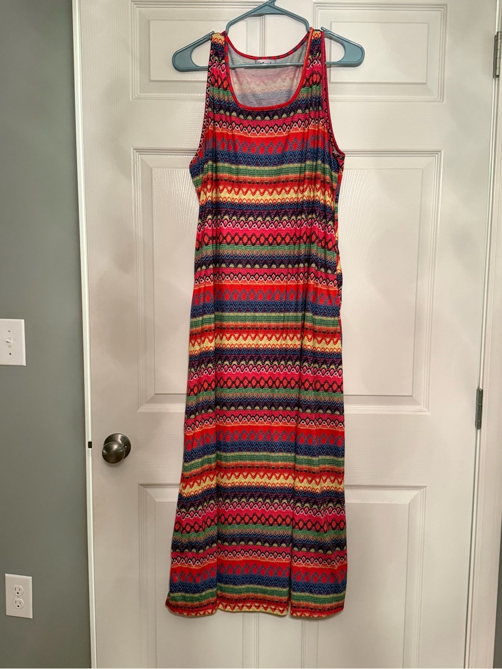 Sleeveless Multicolor Striped Maxi Dress